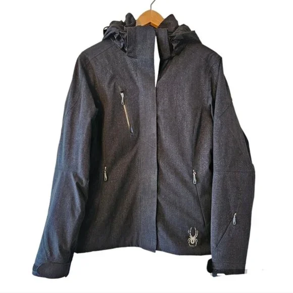 Spyder Women's Fall Winter Jacket Coat Hoodie Black Size 12. - Picture 2 of 16